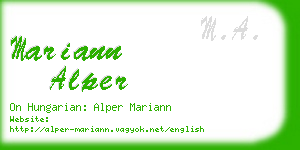mariann alper business card